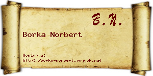 Borka Norbert névjegykártya