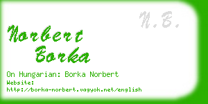 norbert borka business card